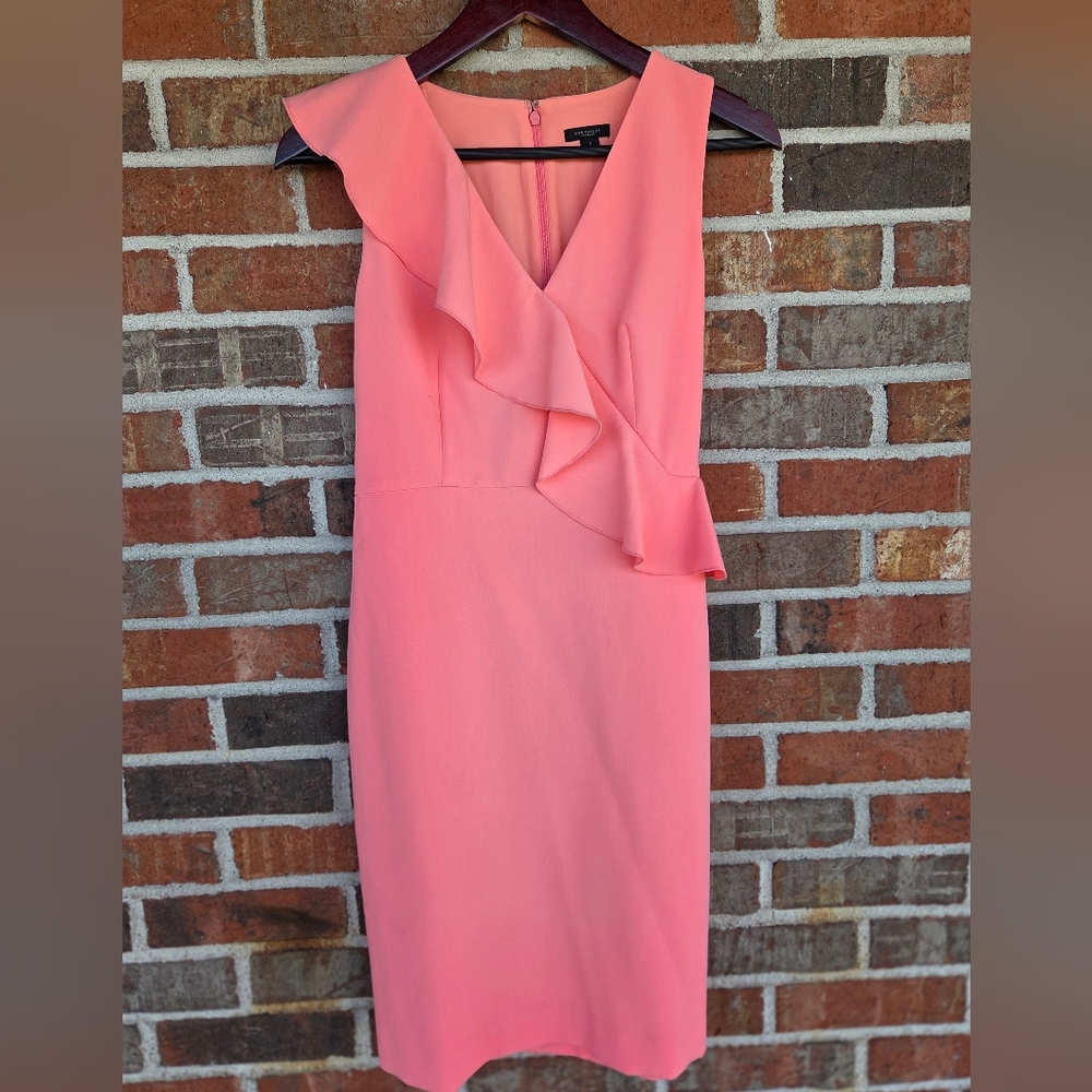 Ann Taylor Factory Women's NWT Coral Ruffle Sleeveless Lined Dress Size 0